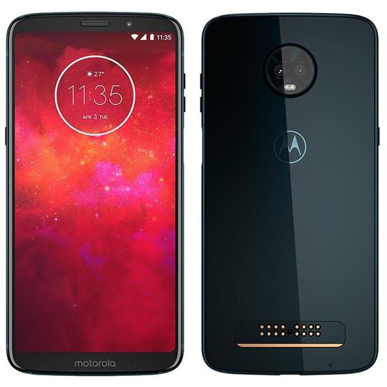 Imagem de Smartphone Motorola Moto Z3 Play, Dual Chip, Índigo, Tela 6.1", 4G+WiFi +NFC, Android 8.1, Câmera Traseira Dupla, 64GB