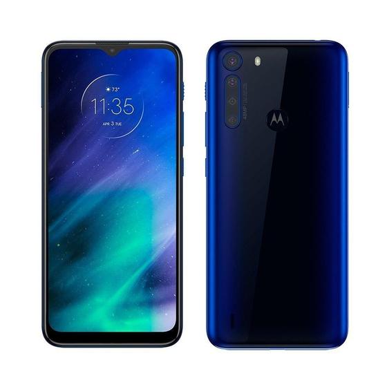 Imagem de Smartphone Motorola One Fusion Azul Safira, Tela 6.5", Câm.Traseira 48 + 8 + 5 + 2 MP, Frontal 8MP, 128GB