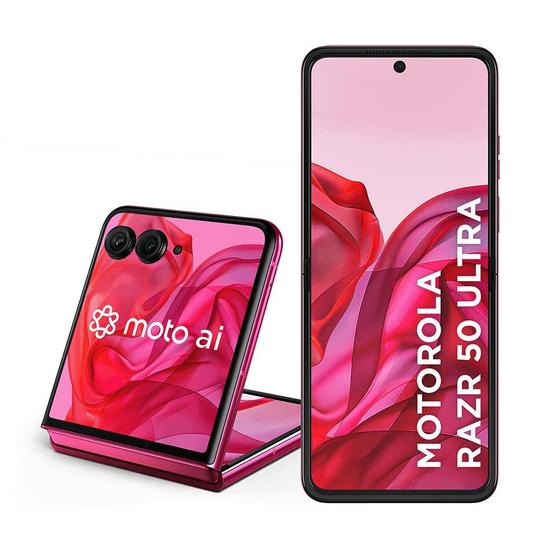 Imagem de Smartphone Motorola Razr 50 Ultra 512GB, 12GB RAM, 12GB Ram Boost, Tela dobrável 6,9 pOLED e externa 4”, Moto AI, IPX8