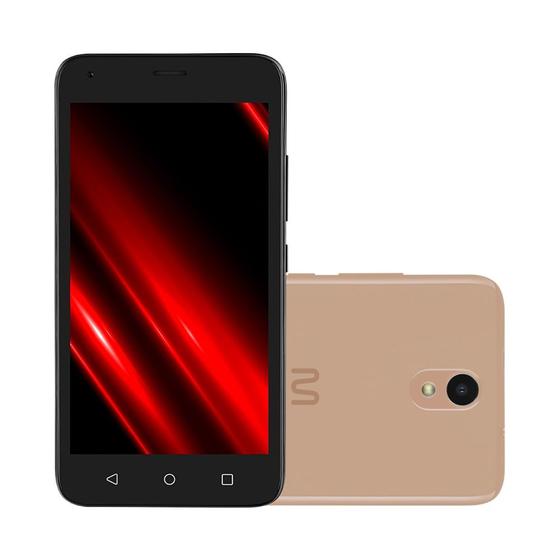 Imagem de Smartphone Multilaser E Pro 4G 32GB Wi-Fi 5.0 pol. Dual Chip 1GB RAM Câmera 5MP + 5MP Android 11 (Go edition) Quad Core Dourado - P9151