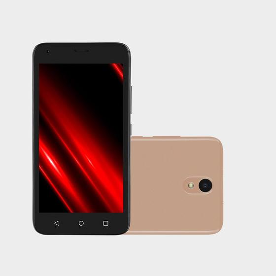 Imagem de Smartphone Multilaser E Pro 4G 32GB Wi-Fi 5.0 pol. Dual Chip 1GB RAM Câmera 5MP + 5MP Android 11 (Go edition) Quad Core - Dourado - P9151