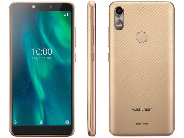Imagem de Smartphone Multilaser F P9131 32GB Dourado 3G - Quad-Core 1GB 5,5” Câm. 5MP Dual Chip