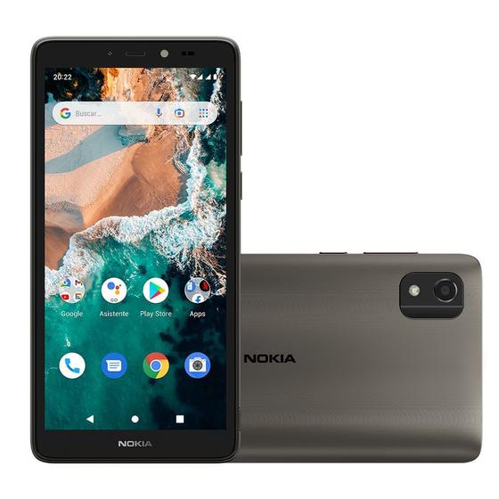 Imagem de Smartphone Nokia C2 2nd Edition 4G 64 GB Tela 5,7" Câmera com IA Android Desbloqueio Facial + Capa/Película/Fone/Carregador - Cinza - NK109