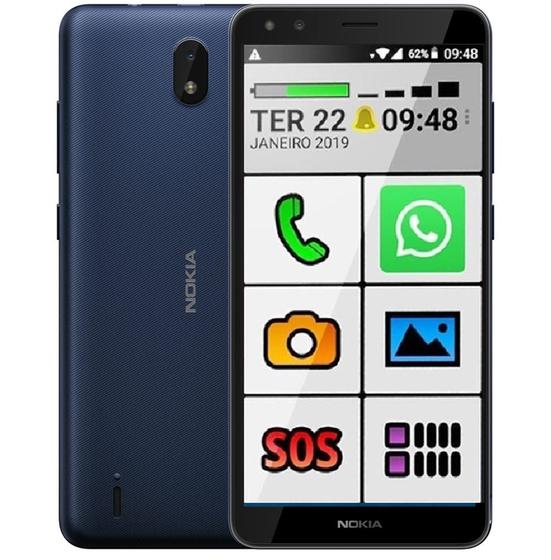 Imagem de Smartphone Nokia Celular Para Idoso 32gb Capa Película Sos Azul