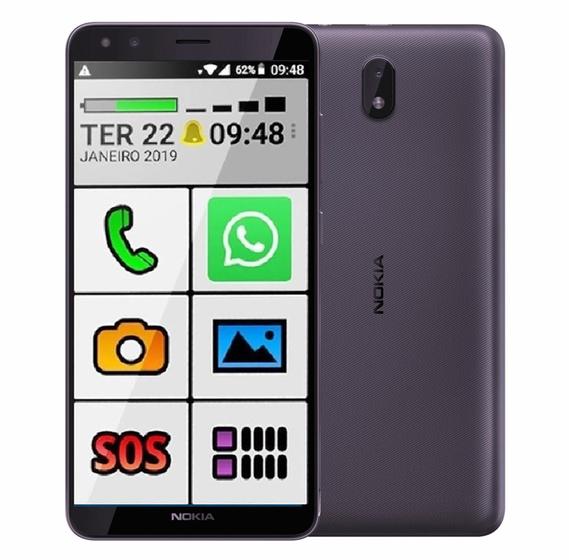 Imagem de Smartphone Nokia Celular Para Idoso 32gb Capa Película Sos Violeta
