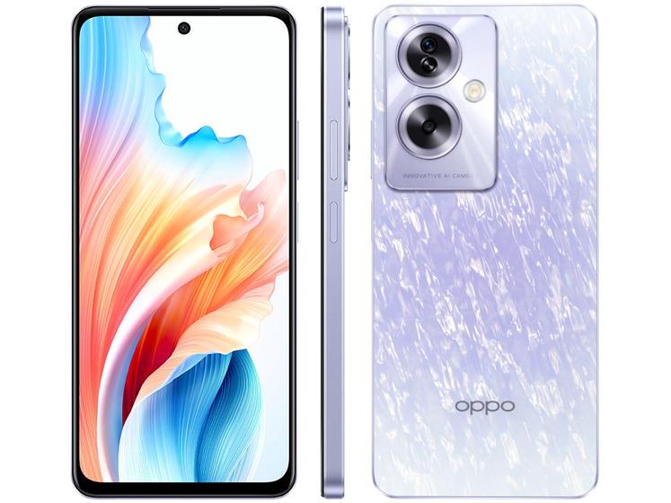 Imagem de Smartphone OPPO A79 256GB Roxo 5G 8GB + 8GB (RAM+) 6,72" Câm. 50MP + Selfie 8MP Dual Chip