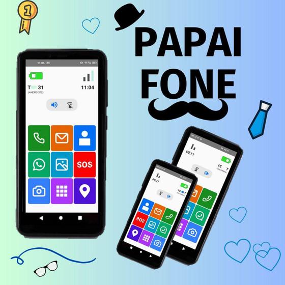 Imagem de Smartphone papaifone 32gb botão sos redes sociais zap zap - MULTILASER