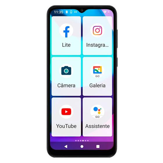 Imagem de Smartphone para Idoso 128Gb/ 4GB RAM 4G Tela Grande 