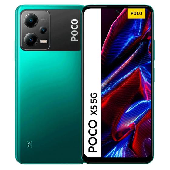 Imagem de Smartphone-Pco X5 5G 256GB / 8GB RAM / Dual Sim/Tela 6.6/Câmeras 48MP+8MP+2MP e 13MP-Verde (Global)