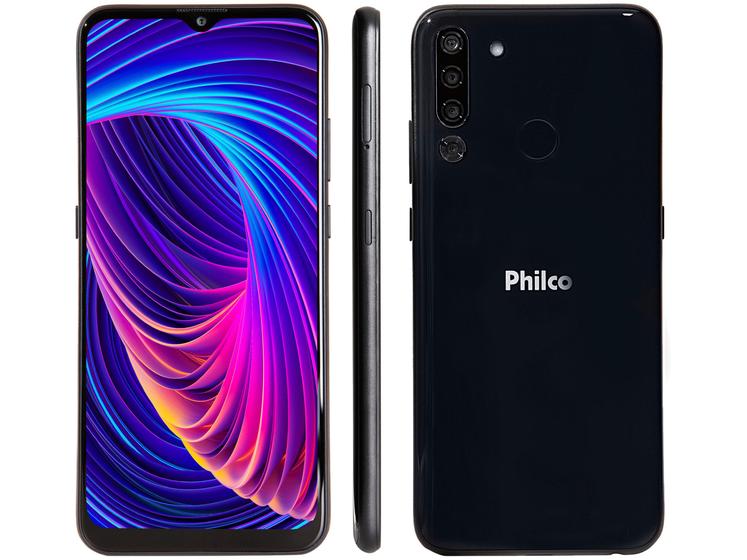 Imagem de Smartphone Philco Hit P12 128GB Dark Blue 4G 4GB RAM Tela 6,52” Câm. Quádrupla + Selfie 8MP