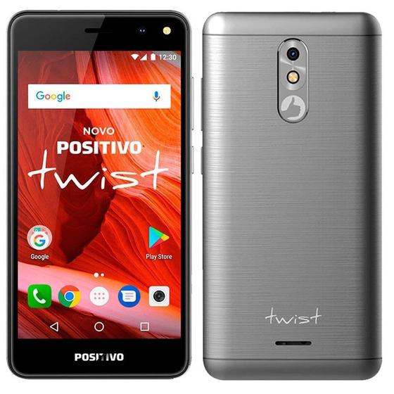 Imagem de Smartphone Positivo Twist, Dual Chip, Cinza, Tela 5", 3G+WiFi,Android 7.0, 8MP, 16GB