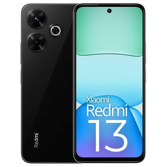 Imagem de Smartphone REDMI13 256GB e 128GB câmera tripla 108MP 13MP Midnight Black Premium Desing tela 6.75 90hz FHD plus Versão Global