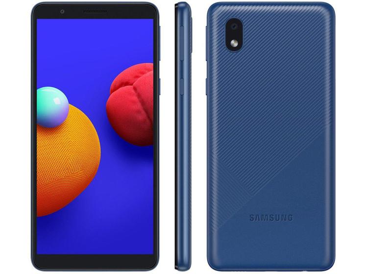 Imagem de Smartphone Samsung Galaxy A01 32GB Azul 4GB - Octa-Core 2GB RAM Tela 5,3” Câm. Dupla+Selfie 5MP