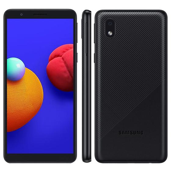 Imagem de Smartphone Samsung Galaxy A01 Core Preto 32GB, Tela Infinita de 5.3" Câmera Traseira 8MP Android GO 10.0, Dual Chip e Processador Quad-Core