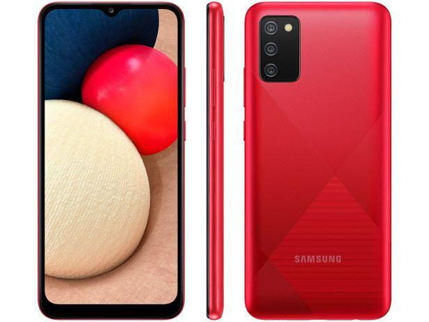 Imagem de Smartphone Samsung Galaxy A02s 32GB - Vermelho, 4G, Câmera Tripla 13MP + Selfie 5MP, Processador Octa-core, RAM 3GB, Tela 6.5"