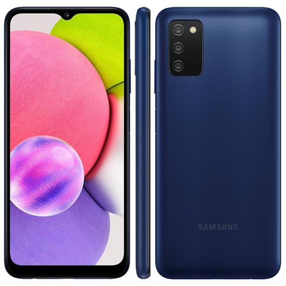 Imagem de Smartphone Samsung Galaxy A03S 64GB 4GB RAM Câmera Tripla + Selfie 5MP Tela Infinita de 6.5" Azul