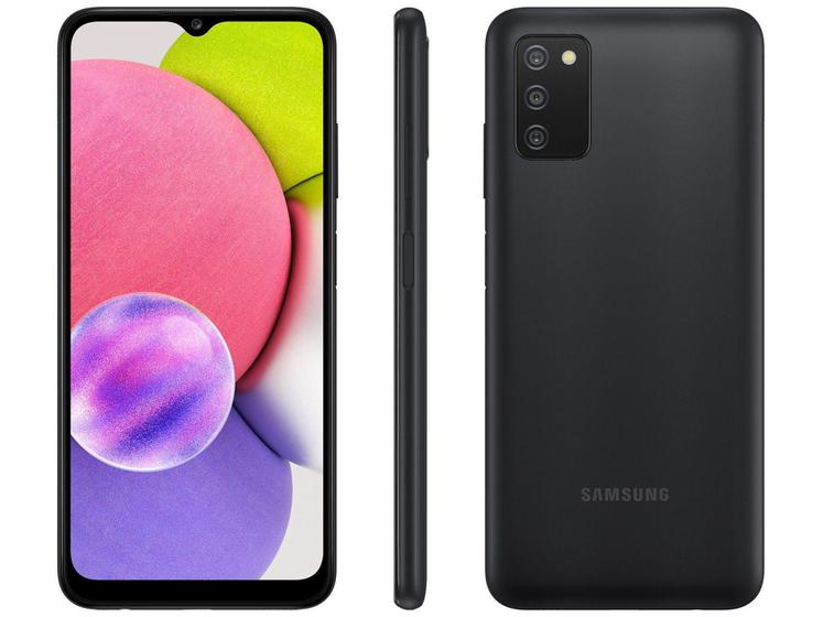 Imagem de Smartphone Samsung Galaxy A03s 64GB Preto 4G - 4GB RAM Tela 6,5” Câm. Tripla + Selfie 5MP