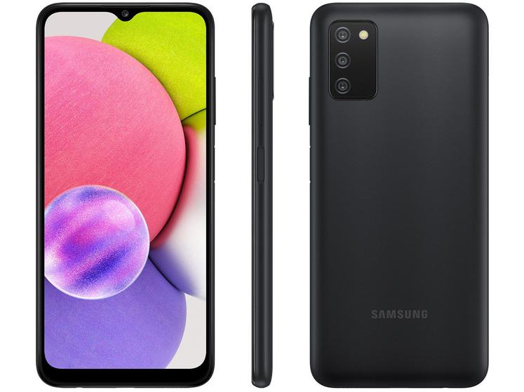 Smartphone Samsung Galaxy A03s 64GB Preto 4GB RAM 6,5" Câm. Tripla + Selfie 5MP Dual Chip Imagem de Smartphone Samsung Galaxy A03s 64GB Preto 4GB RAM 6,5" Câm. Tripla + Selfie 5MP Dual Chip
