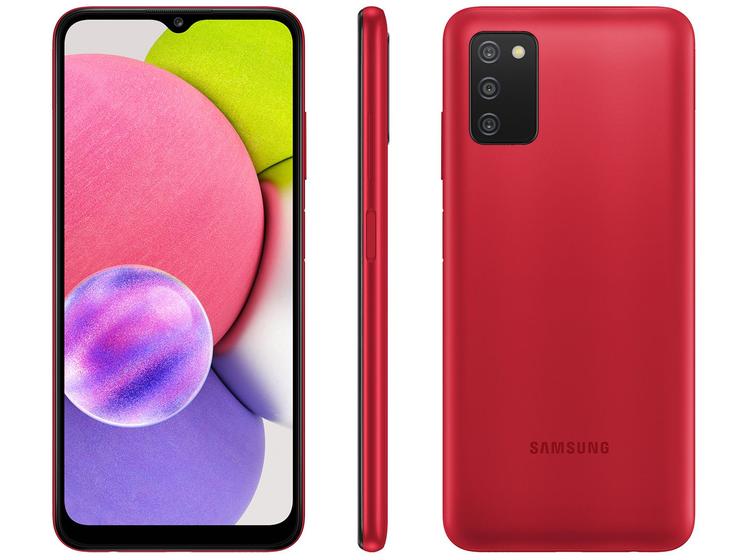Imagem de Smartphone Samsung Galaxy A03s 64GB Vermelho 4G 4GB RAM Tela 6,5” Câm. Tripla + Selfie 5MP