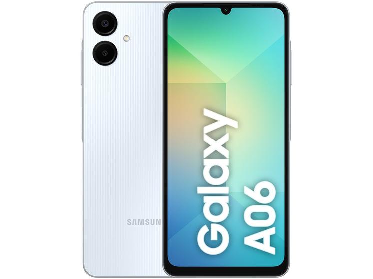 Smartphone Samsung Galaxy A06 128GB 4GB RAM Branco 6,7" Câm. Dupla + Selfie 8MP Menor preço em Smartphone Samsung Galaxy A06 128GB 4GB RAM Branco 6,7" Câm. Dupla + Selfie 8MP