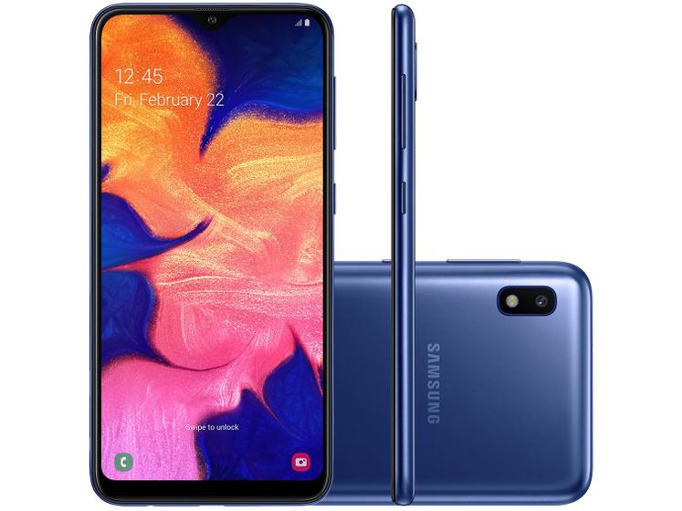 Imagem de Smartphone Samsung Galaxy A10 32GB Azul 4G 2GB RAM 6,2” Câm. 13MP + Câm. Selfie 5MP