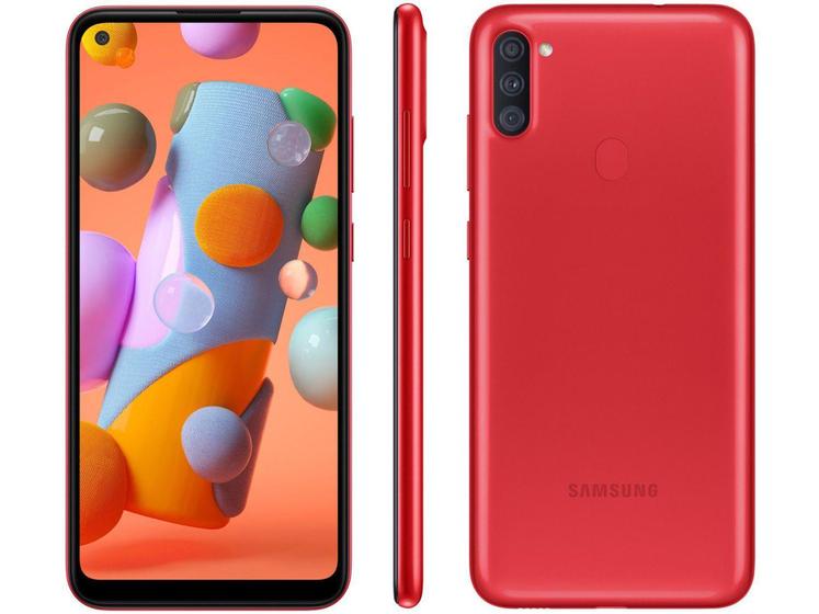 Imagem de Smartphone Samsung Galaxy A11 64GB Vermelho 4G - Octa-Core 3GB RAM 6,4” Câm. Tripla + Selfie 8MP