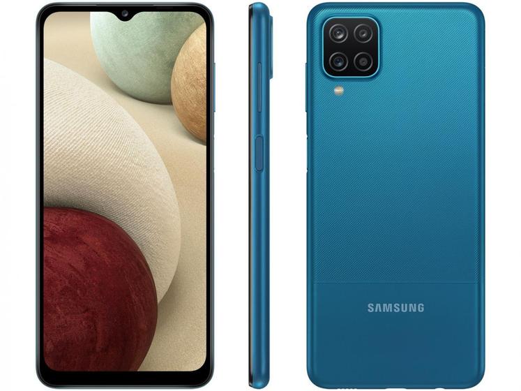 Imagem de Smartphone Samsung Galaxy A12 64GB Azul 4G - Octa-Core 4GB RAM 6,5 Câm. Quádrupla + Selfie 8MP