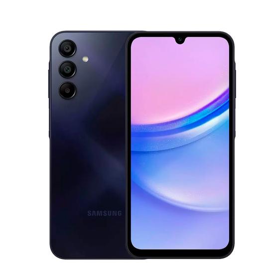 Imagem de Smartphone Samsung Galaxy A15 5G, 128GB, 4GB de RAM Tela 6,5", Câmera Traseira Tripla + Selfie de 13MP, Bateria de 5000mAh, Azul Escuro