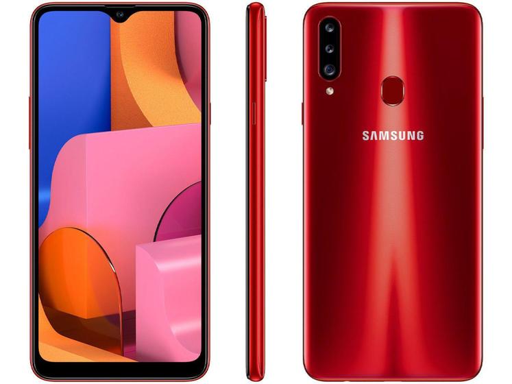 Smartphone Samsung Galaxy A20s 32GB Vermelho 4G - 3GB Tela 6,5” RAM Câm. Tripla + Câm. Selfie 8MP Menor preço em Smartphone Samsung Galaxy A20s 32GB Vermelho 4G - 3GB Tela 6,5” RAM Câm. Tripla + Câm. Selfie 8MP