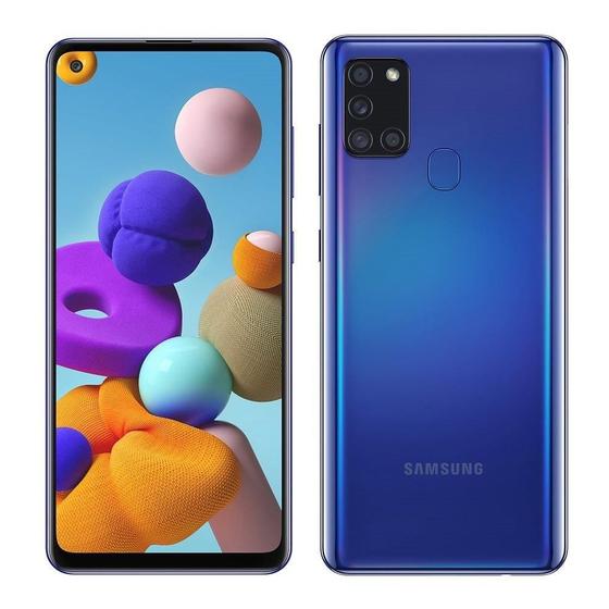 Imagem de Smartphone Samsung Galaxy A21s, Azul, Tela 6.5", 4G+WI-Fi, Android 10, Câm Traseira 48+8+2+2MP e Frontal 13MP, 64GB