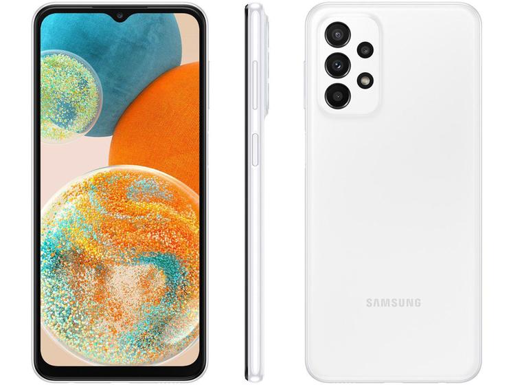 Smartphone Samsung Galaxy A23 128GB Branco 5G Octa-Core 4GB RAM 6,6" Câm. Quádrupla + Selfie 8MP Dua Imagem de Smartphone Samsung Galaxy A23 128GB Branco 5G Octa-Core 4GB RAM 6,6" Câm. Quádrupla + Selfie 8MP Dua