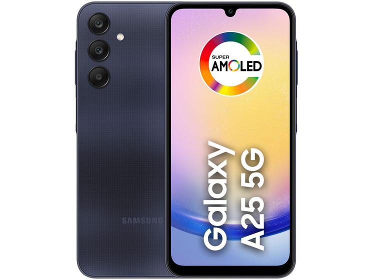 Imagem de Smartphone Samsung Galaxy A25 6,5" 256GB Azul Escuro 5G 8GB RAM Câm Tripla 50MP + Selfie 13MP Bateria 5000mAh Dual Chip