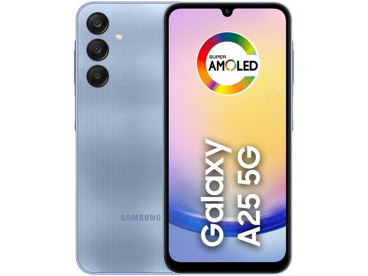 Smartphone Samsung Galaxy A25 6,5" 8GB 256GB Azul 5G Câm Tripla 50MP + Selfie 13MP Bateria 5000mAh Menor preço em Smartphone Samsung Galaxy A25 6,5" 8GB 256GB Azul 5G Câm Tripla 50MP + Selfie 13MP Bateria 5000mAh