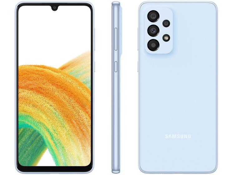 Smartphone Samsung Galaxy A33 128GB Azul 5G - 6GB RAM 6,4” Câm. Quádrupla + Selfie 13MP Imagem de Smartphone Samsung Galaxy A33 128GB Azul 5G