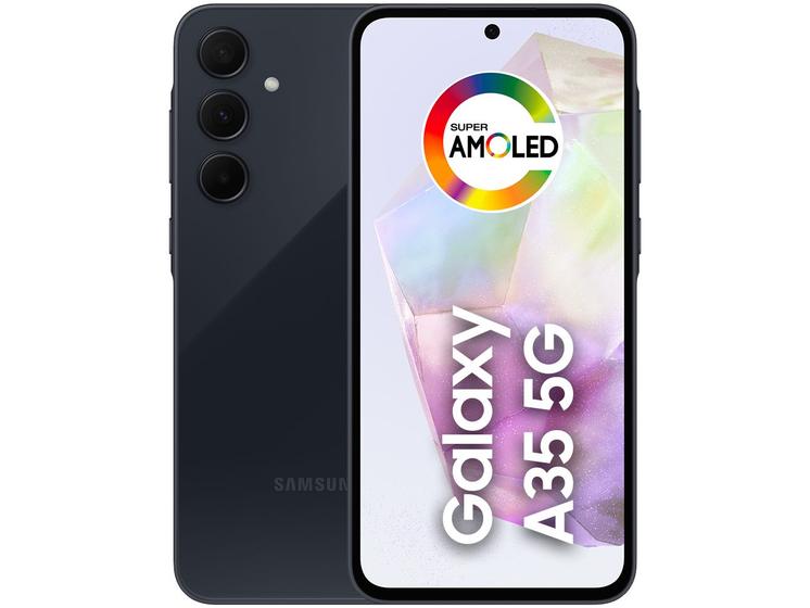 Smartphone Samsung Galaxy A35 256GB Azul Escuro 5G 8GB RAM 6,6" Câm. Tripla + Selfie 13MP Dual Chip Menor preço em Smartphone Samsung Galaxy A35 256GB Azul Escuro 5G 8GB RAM 6,6" Câm. Tripla + Selfie 13MP Dual Chip