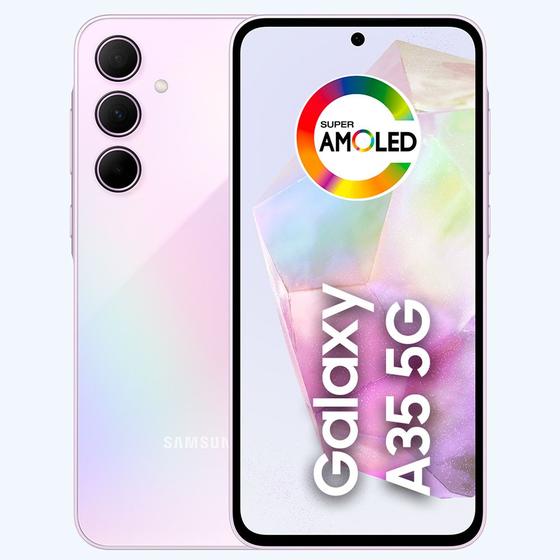 Smartphone Samsung Galaxy A35, 5G, 128GB Memória 6GB RAM, Câmera Tripla de 50MP + 8MP + 5MP, ROSA - Novo Imagem de Smartphone Samsung Galaxy A35, 5G, 128GB Memória 6GB RAM, Câmera Tripla de 50MP + 8MP + 5MP, ROSA - Novo