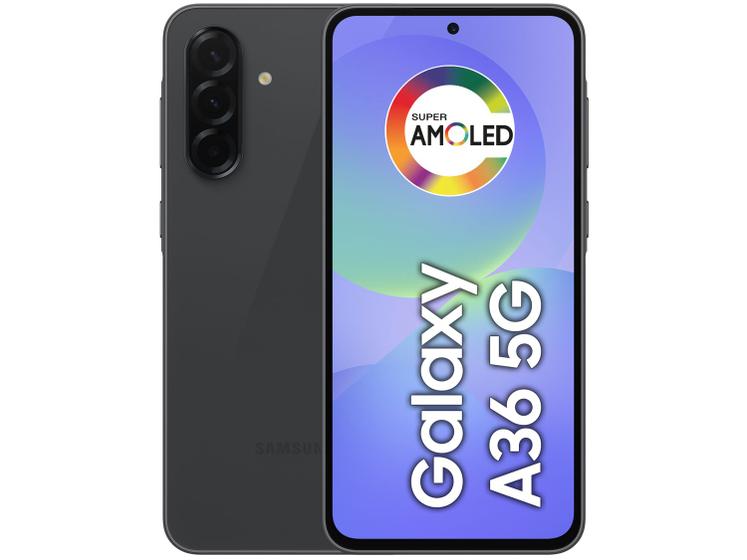 Imagem de Smartphone Samsung Galaxy A36 128GB 5G 6GB RAM Preto 6,7" Câm. Tripla + Selfie 12MP