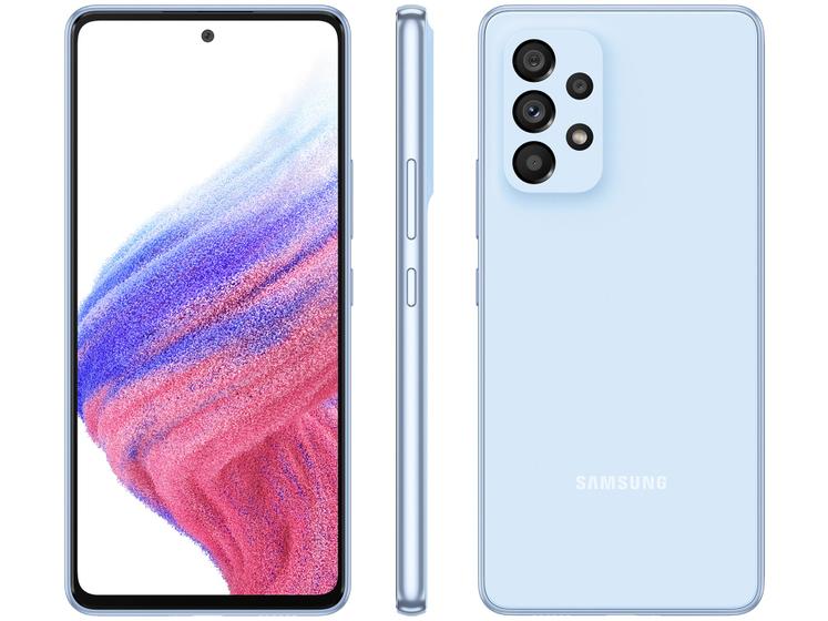 Smartphone Samsung Galaxy A53 128GB Azul 5G - 8GB RAM 6,5” Câm. Quádrupla + Selfie 32MP Imagem de Smartphone Samsung Galaxy A53 128GB Azul 5G