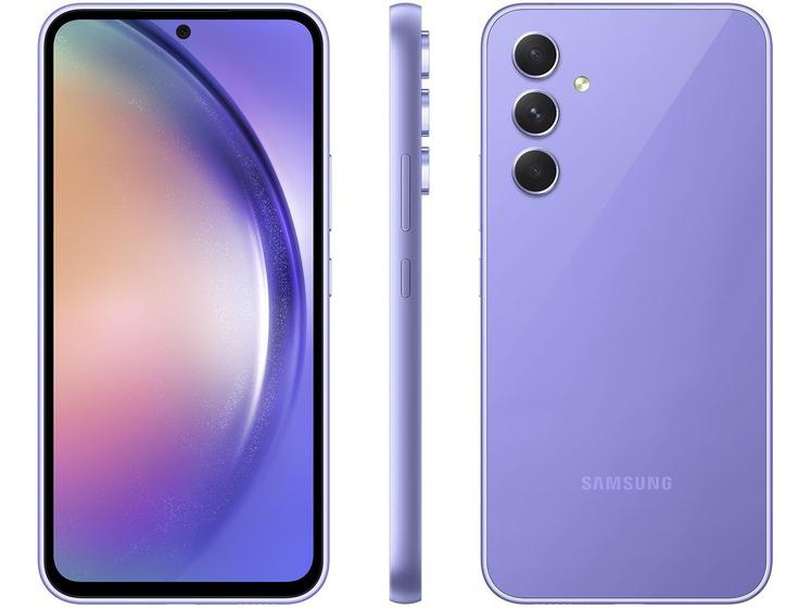 Smartphone Samsung Galaxy A54 128GB Violeta 5G Octa-Core 8GB RAM 6,4" Câm. Tripla + Selfie 32MP Dual Chip Menor preço em Smartphone Samsung Galaxy A54 128GB Violeta 5G Octa-Core 8GB RAM 6,4" Câm. Tripla + Selfie 32MP Dual Chip