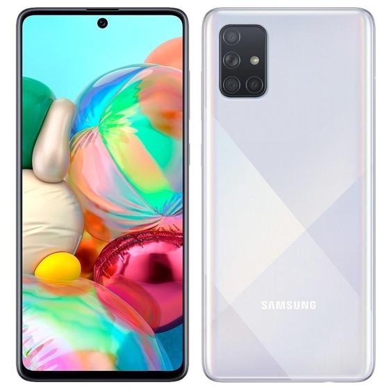 Imagem de Smartphone Samsung Galaxy A71,Prata, Tela 6.7", 4G+Wi-Fi+NFC, Android 10,Câm Traseira 64+12+5+5MP e Frontal 32MP,128GB