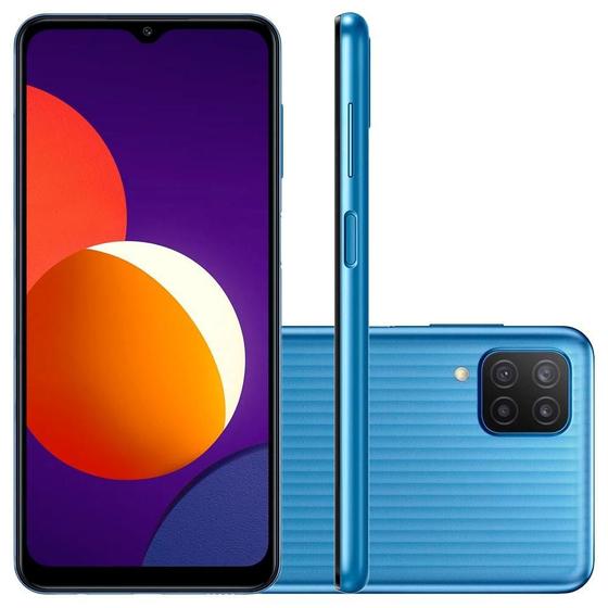 Imagem de Smartphone Samsung Galaxy M12 Câmera Quádrupla Traseira Selfie de 8MP Tela Infinita de 6.5" 64GB 4GB RAM Octa Core Bateria de 5000mAh Dual Chip Azul