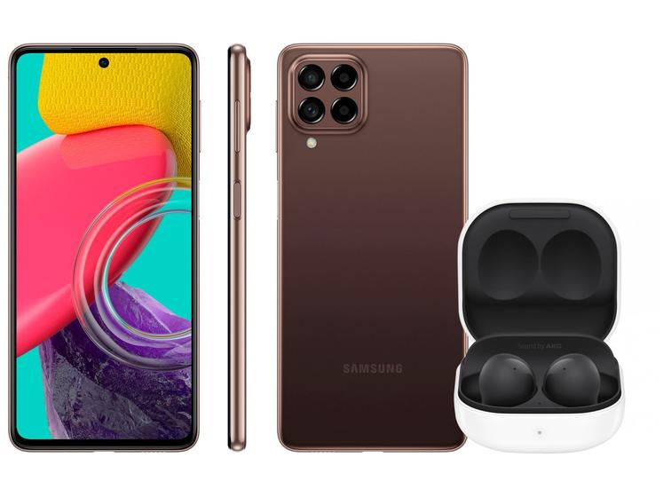Smartphone Samsung Galaxy M53 128GB Marrom 5G + Fone de Ouvido
