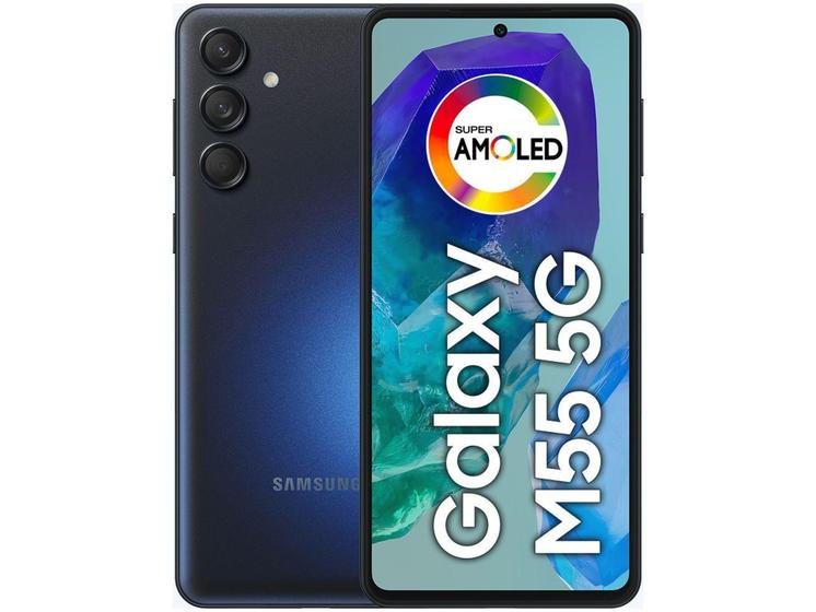 Smartphone Samsung Galaxy M55 256GB 5G 8GB RAM Azul Escuro Tela 6,7" Câm. Tripla + Selfie 50MP Dual Menor preço em Smartphone Samsung Galaxy M55 256GB 5G 8GB RAM Azul Escuro Tela 6,7" Câm. Tripla + Selfie 50MP Dual