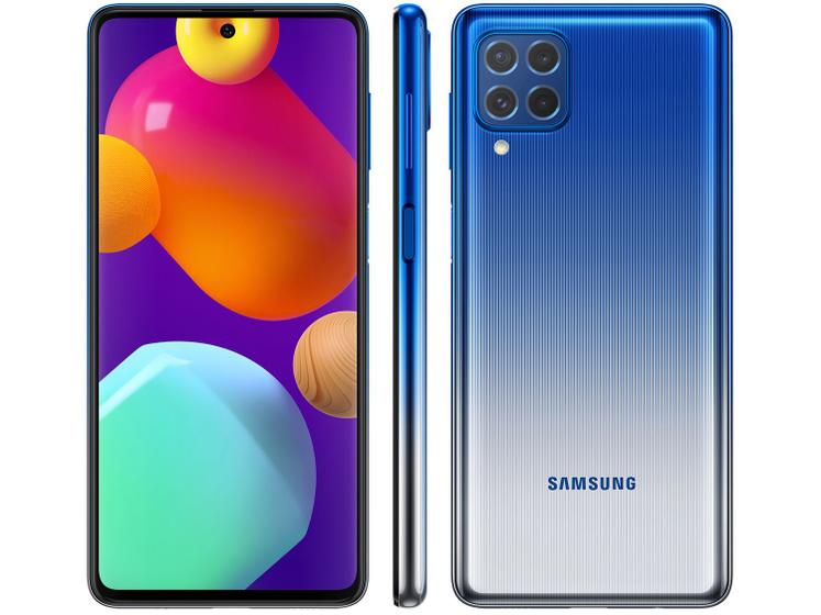 Imagem de Smartphone Samsung Galaxy M62 128GB Azul - 4G 8GB RAM Tela 6,7” Câm. Quádrupla + 32MP
