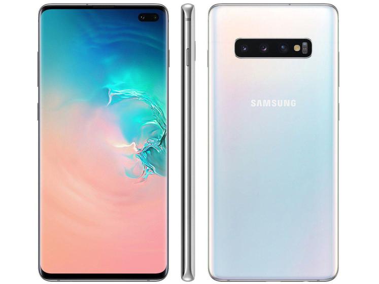 Smartphone Samsung Galaxy S10+ 128GB Branco 4G - 8GB RAM 6,4” Câm. Tripla + Câm. Selfie Dupla Menor preço em Smartphone Samsung Galaxy S10+ 128GB Branco 4G - 8GB RAM 6,4” Câm. Tripla + Câm. Selfie Dupla