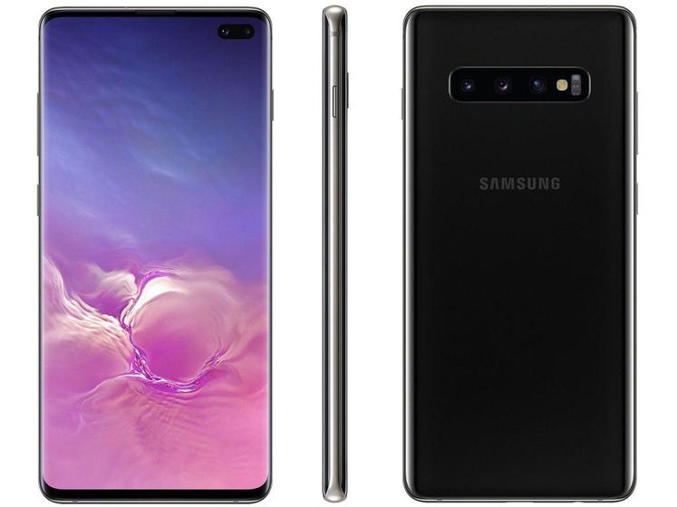Smartphone Samsung Galaxy S10+ 128GB Preto 4G - 8GB RAM 6,4” Câm. Tripla + Câm. Selfie Dupla Menor preço em Smartphone Samsung Galaxy S10+ 128GB Preto 4G - 8GB RAM 6,4” Câm. Tripla + Câm. Selfie Dupla