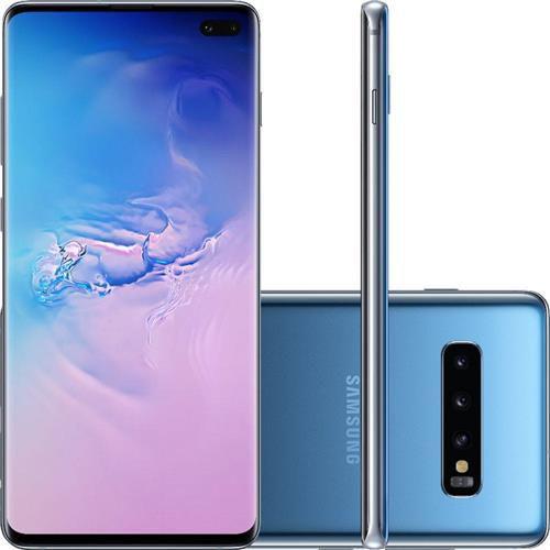 Imagem de Smartphone Samsung Galaxy S10+ 128GB, Tela 6.4 Pol., Câmera Tripla Traseira 12MP + 12MP + 16MP - Azul