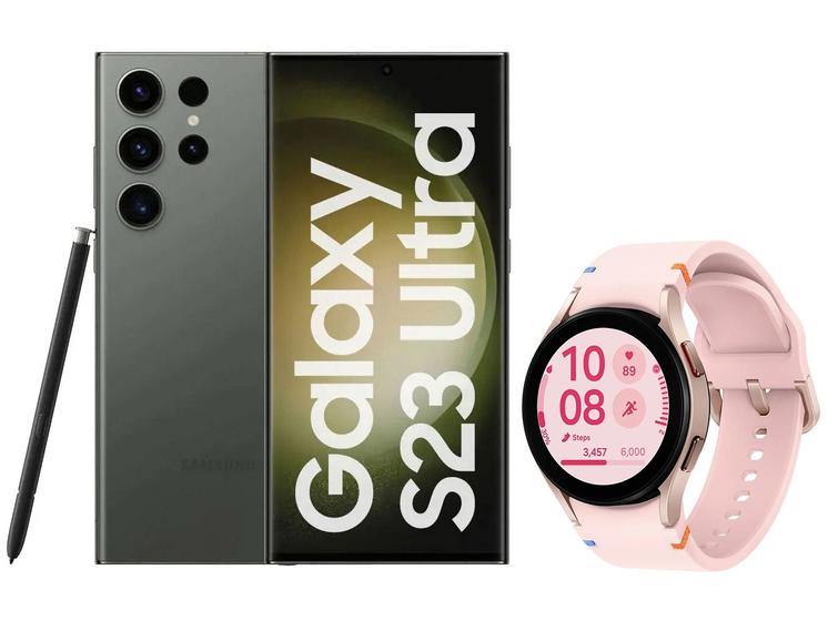 Smartphone Samsung Galaxy S23 Ultra 512GB - Verde 5G + Smartwatch Samsung Galaxy Watch FE 40mm Imagem de Smartphone Samsung Galaxy S23 Ultra 512GB