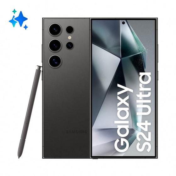 Imagem de Smartphone Samsung Galaxy S24 Ultra 256GB 5G - Titânio Preto, com Caneta S Pen, Galaxy AI, Câmera Quadrupla 200MP + Selfie 12MP, RAM 12GB, Tela 6.8"