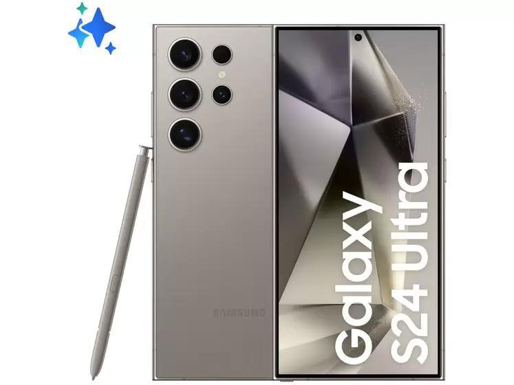 Imagem de Smartphone Samsung Galaxy S24 Ultra 512GB 5G - Titânio Cinza, com Caneta S Pen, Galaxy AI, Câmera Quadrupla 200MP + Selfie 12MP, RAM 12GB, Tela 6.8"